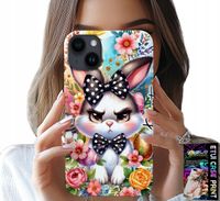 ETUI DO IPHONE 15 PLUS - KRÓLIK WIELKANOCNY, ZAJĄC, JAJKA + SZKŁO