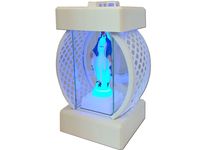 ZNICZ LAMPION NA GRÓB KOŁO RTN GŁADKI BIAŁY+FIGURKA LED