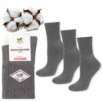 Skarpetki Damskie Bawełniane Bezuciskowe Polskie Cerber 36/38 Ciemny Melanż