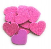 Serce pianka brokat różowe 3x3cm scrap 10szt.