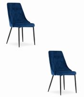 Krzesło tapicerowane welurowe imola 2 szt. granatowe kuchnia jadalnia