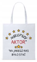 Torba Biała Eco Shopper Dla Aktora Aktorki Prezent Z Nadrukiem Ze Zdjęciem
