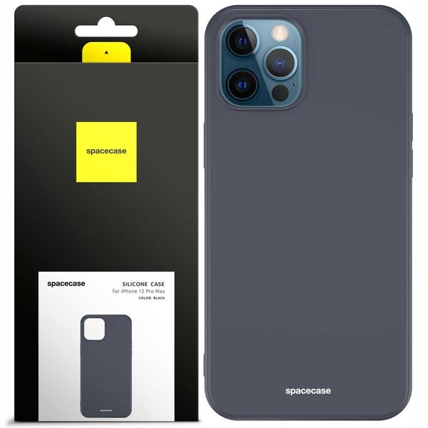 Spacecase Silicone Case Iphone 12 Pro Max Black zdjęcie 1