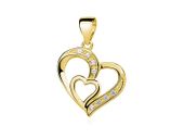 POZŁACANY SREBRNY WISIOREK SERCE HEART CYRKONIE