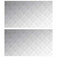 Płytki w Szachownicę 2 pcs Srebrny 90 x 50 cm Aluminium