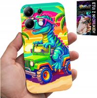 ETUI DO XIAOMI NOTE 13 4G - DINOZAUR W CIĘŻARÓWCE WZORY DLA DZIECI
