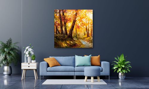 OBRAZ NA PŁÓTNIE 123 Złota jesień 40x40cm na Arena.pl