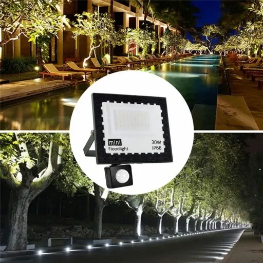 HALOGEN LED 30W NAŚWIETLACZ SLIM CZUJNIK RUCHU ZEWNĘTRZNY DO MAGAZYNU zdjęcie 2