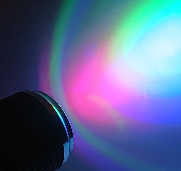Stroboskop mini reflektor disco 5x1W LED RGB sound-activated / automat na Arena.pl