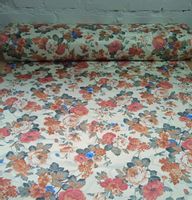 Tkanina zasłonowa,motyw kwiaty szer ok150cm-metraż