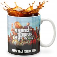 KUBEK 330ml GRAFIKA PREZENT ŚWIĘTA WZÓR - GRA GRAND THEFT + IMIĘ