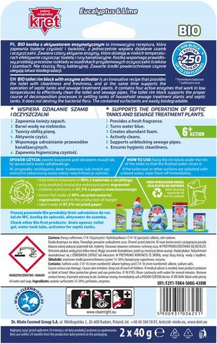 KRET BIO Zawieszka Kostka do WC Toalet Barwiąca Wodę 2x40g Zestaw 4op na Arena.pl