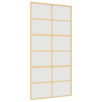 Drzwi przesuwne, złote, 102,5x205 cm, mrożone szkło ESG