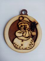 Bombka 9 cm ze sklejki 3D z Bałwanek - bombka dwuwarstwowa - 6 mm