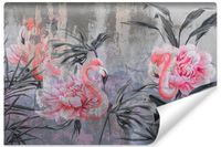 Fototapeta Do Salonu Liście Kwiaty FLAMINGI Ptaki Abstrakcja 90cm x 60cm