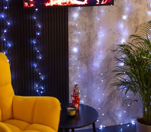 KURTYNA ŚWIETLNA LAMPKI SOPLE DRUCIKI 200 LED 2x2m GIRLANDA USB + ADAPTER na Arena.pl