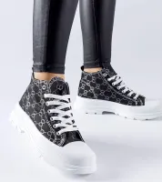 Czarne trampki zdobione monogramem Terenzio 39