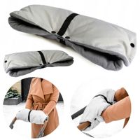 Mufka rękawiczki do wózka sanek ciepłe plusz na mróz wiatr polarowe czarny