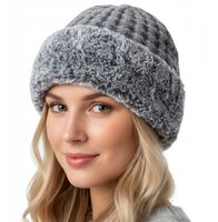 CZAPKA DAMSKA ZIMOWA STYLOWA MODNA ELEGANCKA CIEPŁA SZTUCZNE FUTERKO KOLORY