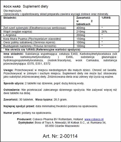 supl.diety-rock hard (30 caps) na Arena.pl