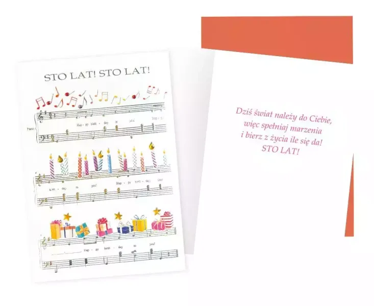 Karnet B6 Urodziny (Nuty) zdjęcie 1
