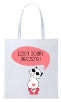Dla Brata Na Prezent Torba Eco Biała Shopper Z Nadrukiem Ze Zdjęciem