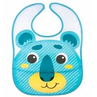 CANPOL Śliniak zmywalny z kieszonką turkusowy Miś