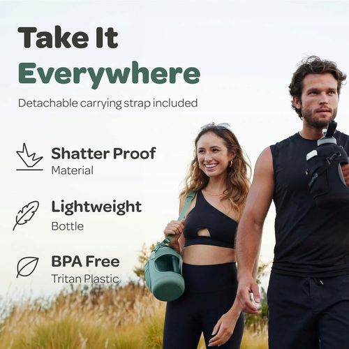 Duża butelka na wodę ze Słomką Uchwytem Pokrywką Kieszeniami pojemność 2,3l na Arena.pl