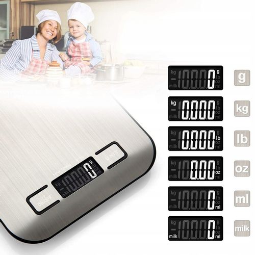 WAGA KUCHENNA ELEKTRONICZNA LCD DO 10KG OD 1G SREBRNA DOMOWA DOKŁADNA na Arena.pl