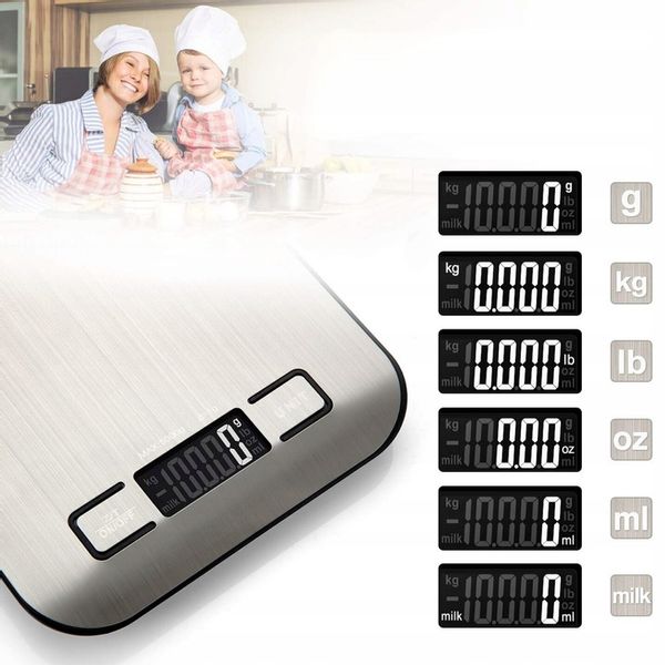 WAGA KUCHENNA ELEKTRONICZNA LCD DO 10KG OD 1G SREBRNA DOMOWA DOKŁADNA zdjęcie 6