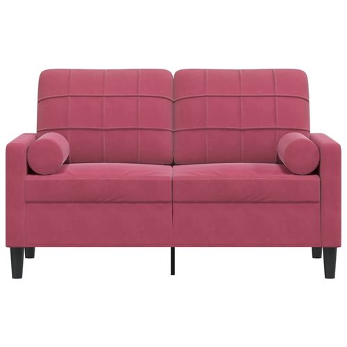 2-osobowa sofa z poduszkami, winna czerwień, 120 cm, aksamit na Arena.pl