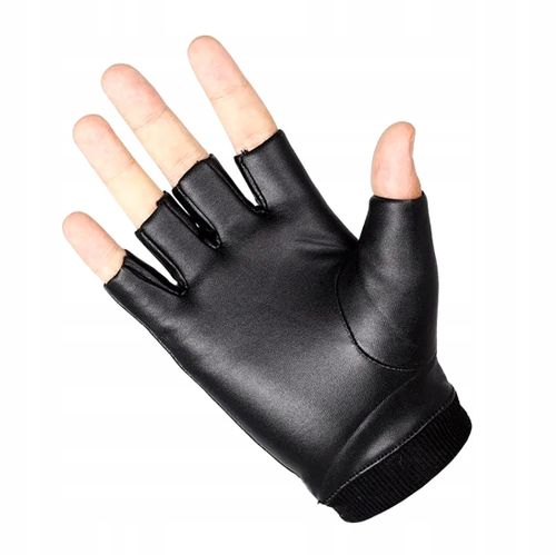 Czarne Skórzane Mitenki Męskie na Arena.pl