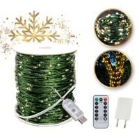 zewnętrzne/ wewnętrzne lampki choinkowe drucik 500 led 50m, ciepłe białe