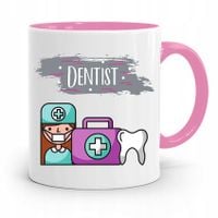 Kubek Różowy Prezent Dentysty Stomatologa Dentist Z Nadrukiem Ze Zdjęciem