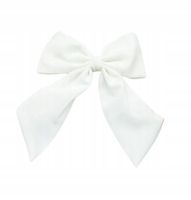 Duża dziewczęca spinka wsuwka kokarda biały 14x18cm