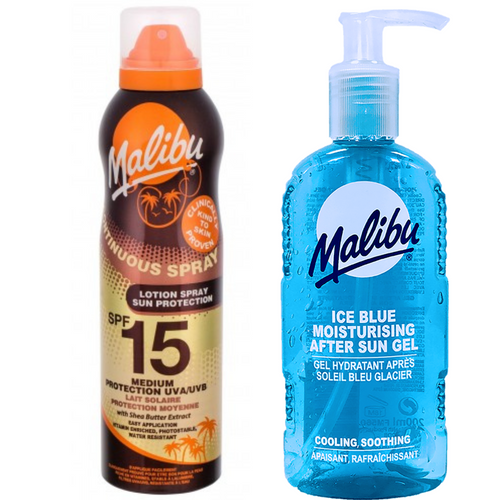 Malibu Balsam W Aerozolu SPF15 175ml + Żel Po Opalaniu 200ml na Arena.pl