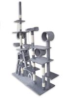 17035 Drapak dla kota 255 cm siwy plac zabaw hamak domek