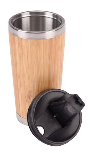 Podróżny kubek termiczny TAKE BAMBOO, brązowy, czarny, srebrny na Arena.pl