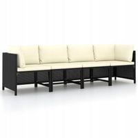 4-osobowa sofa ogrodowa z poduszkami, polirattan,