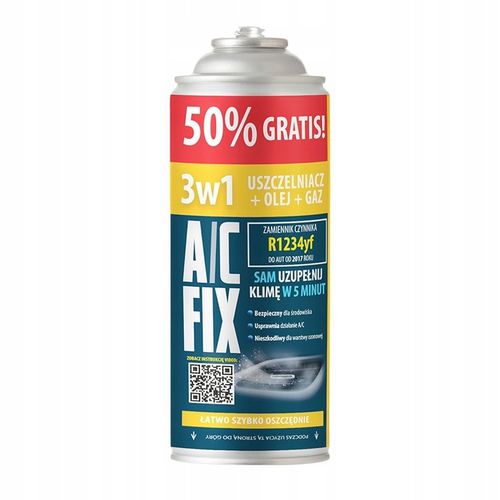 A/C FIX Uszczelniacz 3w1 + GAZ R1234YF +40% + PRZEWÓD Z MANOMETEM +ADAPTER na Arena.pl