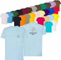 męska KOSZULKA T-SHIRT z HAFTEM firmowa reklamowa LOGO napis grafika