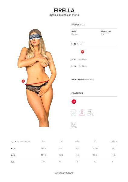 Zestaw Stringi i Maska - Obsessive Firella L/XL zdjęcie 5