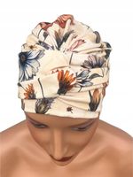 Marszczona czapka Sara Bek-482 turban z bawełny także po chemioterapii