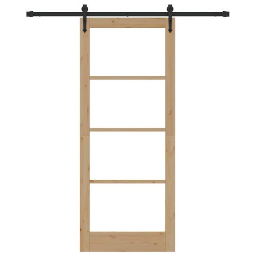 Drzwi Przesuwne Brązowy 86 x 211 cm Drewno i metal na Arena.pl