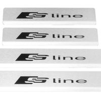 Listwa progowa AUDI Q2 SLINE Stal nierdzewna 304 mat z czarnymi literami