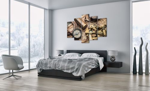 Obraz Na Płótnie - Stara Mapa Kompas  - 150X100 Cm - Ea150X100-3730 na Arena.pl