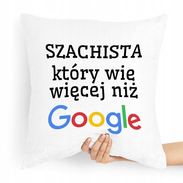 Poduszka Dla Szachisty Szachista Który Wie Więcej Z Nadrukiem Ze Zdjęciem zdjęcie 1