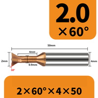Frez 4-ostrzowy "jaskółczy ogon" dovetail VHM Rozmiar: 2×60°×50L