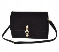 Laura Biaggi - torebka wizytowa kopertowa czarny zamsz LA29