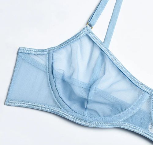 KOMPLET Bielizny Damskiej STANIK Choker PASY NA UDA BRZUCH Biały L na Arena.pl